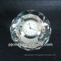 Horloge de bureau en cristal de papeterie de bureau 2015 Top Vente de l&#39;horloge en cristal de forme de diamant